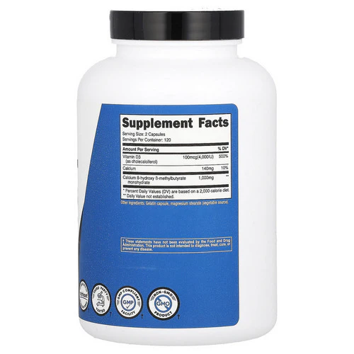 Nutricost, HMB Capsules With Vitamin D3, 1000 Mg, 240 Count - Image 2