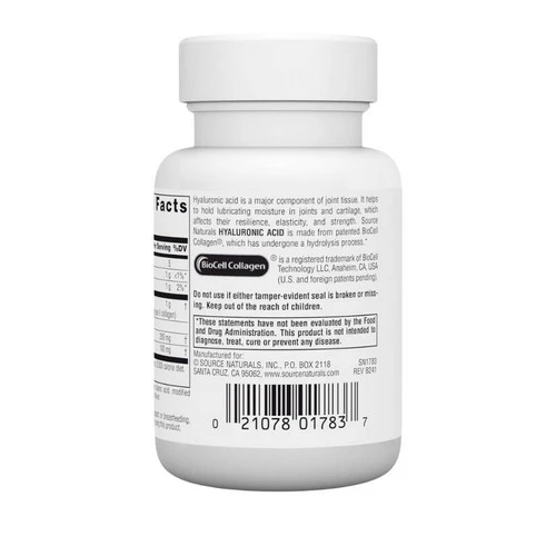 Source Naturals, Hyaluronic Acid, 50 mg, 30 Tabs - Image 3