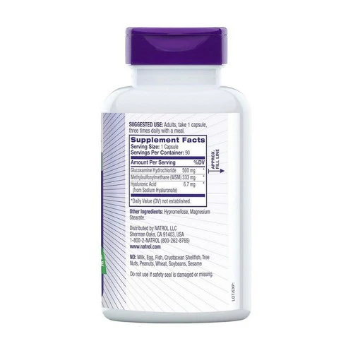 Natrol, Hyaluronic Acid, Vegetarian W/msm & Glucosamine 90 Caps - Image 3