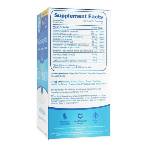 Hyalogic, Hyaluronic Acid Hylavision For Eye Health, 120 VegCaps - Image 3