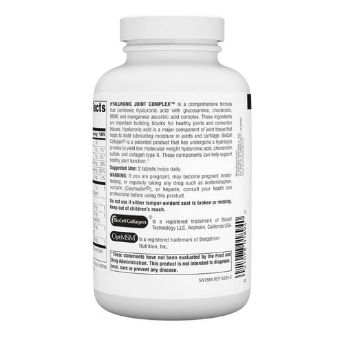 Source Naturals, Hyaluronic Joint Complex, 120 Tabs - Image 3