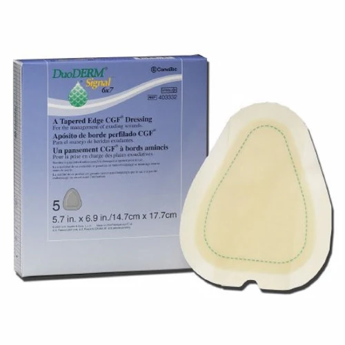 Convatec, Hydrocolloid Dressing Foam Backing 6 X 7 Inch Triangle 403332, Box Of 5
