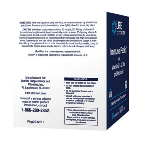 Life Extension, Immune Packs With Vitamin C & D Zinc And Probiotic, 30 Count - Image 2