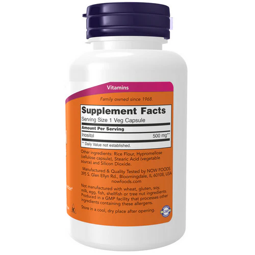 Now Foods, Inositol, 500 mg, 100 Caps - Image 2