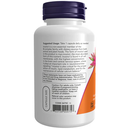 Now Foods, Inositol, 500 mg, 100 Caps - Image 3