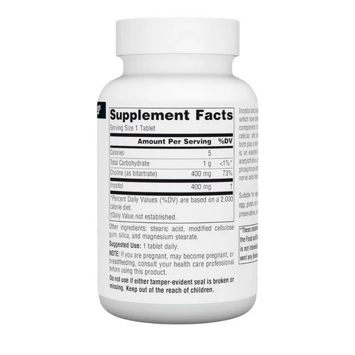 Source Naturals, Inositol And Choline, 800 Mg, 50 Tabs - Image 2