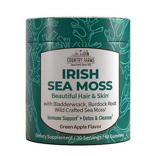 Country Farms, Irish Sea Moss Green Apple, 60 Gummies