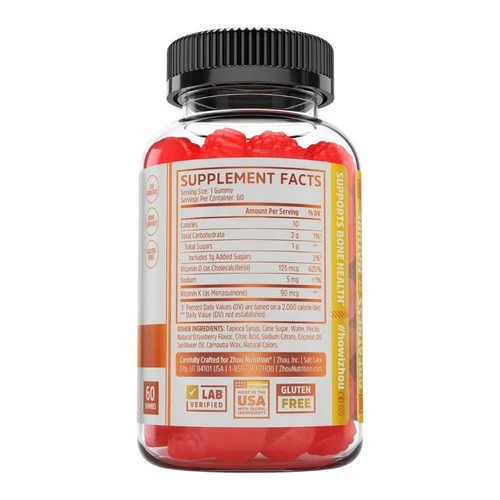 Zhou Nutrition, K2 + D3 Gummies, 60 Count - Image 2