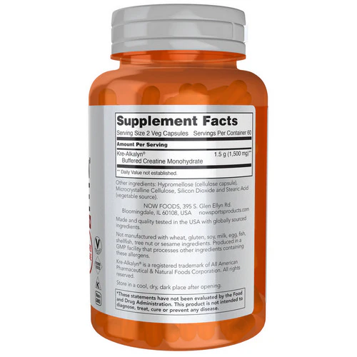 Now Foods, Kre Alkalyn Creatine, 120 caps - Image 2