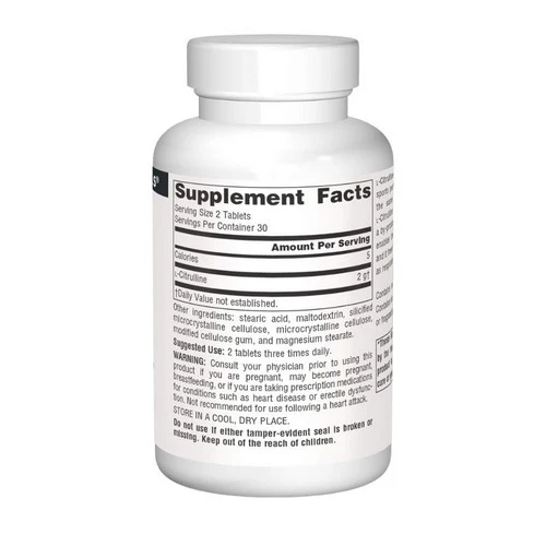 Source Naturals, L-Citrulline, 1000 mg, 60 Tabs - Image 2