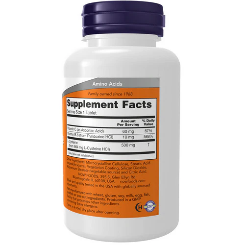 Now Foods, L-Cysteine, 500 mg, 100 Tabs - Image 2