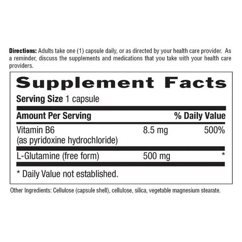 Country Life, L-Glutamine, 500 mg, B-6 100 Caps - Image 2