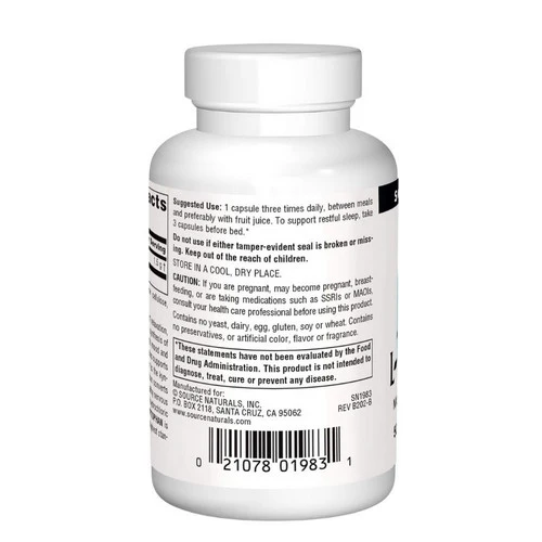 Source Naturals, L-Tryptophan, 500 MG, 30 Caps - Image 3