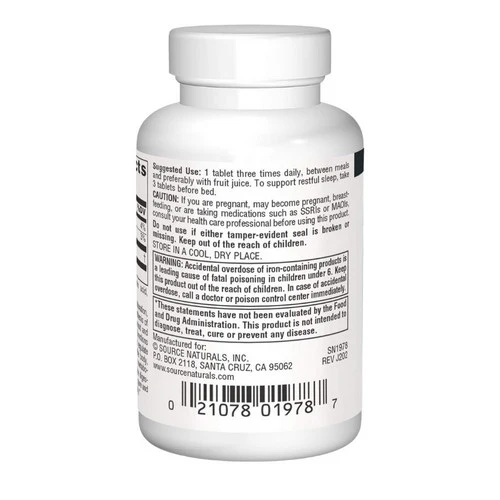 Source Naturals, L-Tryptophan, 500 MG, 30 Tabs - Image 3