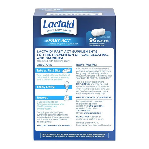 Neutrogena, Lactaid Fast Act Lactase Enzyme Supplement, 96 Caplets - Image 2