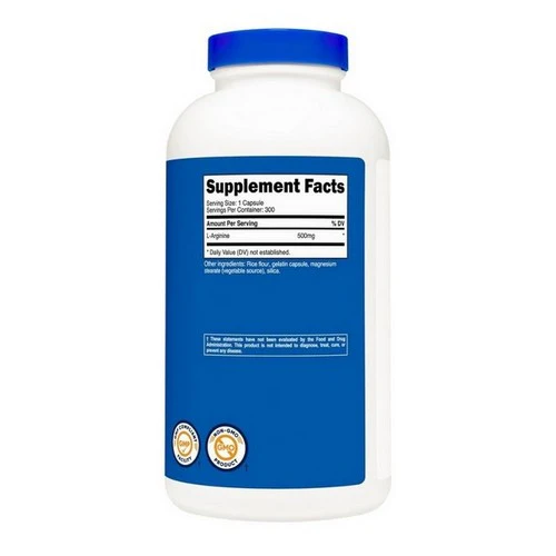 Nutricost, L-Arginine Capsules, 500 Mg, 300 Capsules - Image 3