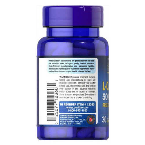 Puritan's Pride, L-Carnosine, 500 mg, 30 Capsules - Image 3