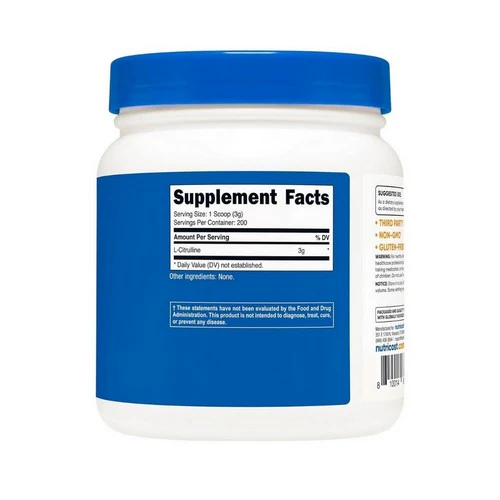 Nutricost, L-Citrulline Base Powder, 600 Grams - Image 2
