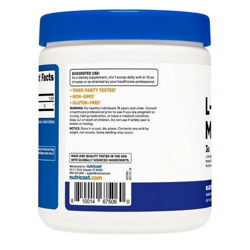 Nutricost, L-Citrulline Malate (2:1) Powder Blue Raspberry, 300 Grams - Image 2