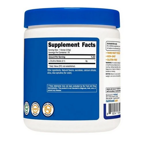 Nutricost, L-Citrulline Malate (2:1) Powder Blue Raspberry, 300 Grams - Image 3