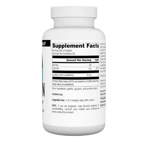 Source Naturals, Lecithin, 1200 mg, 100 Softgels - Image 2