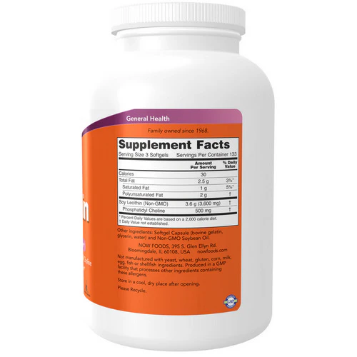 Now Foods, Lecithin, 1200 mg, 400 Sgels - Image 2