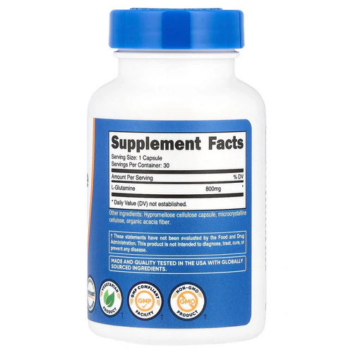 Nutricost, L-Glutamine Capsules, 800 Mg, 30 Count - Image 2