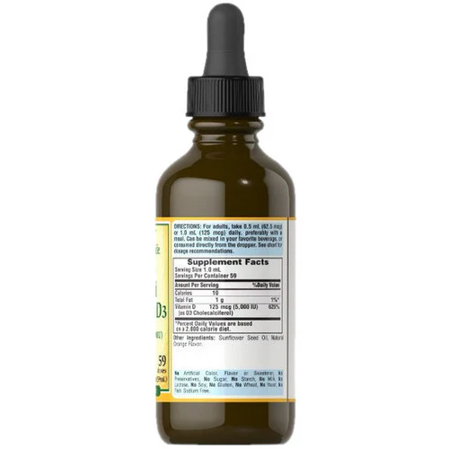 Puritan's Pride, Liquid Vitamin D3 5000 IU, 2 Oz - Image 2