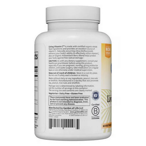 Garden of Life, Living Multi, Vitamin C 60 Caplets - Image 3