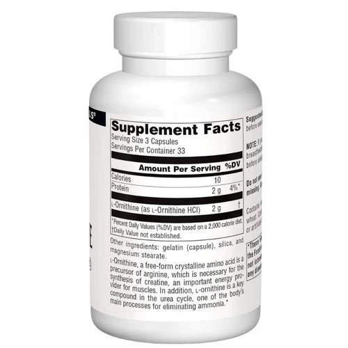 Source Naturals, L-Ornithine, 667 mg, 100 Caps - Image 2