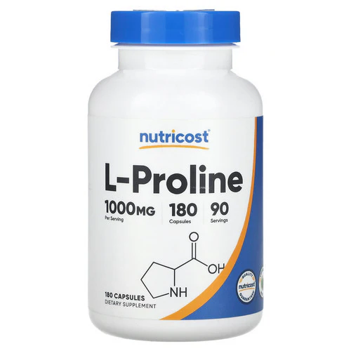 Nutricost, L-Proline Capsules, 500 Mg, 180 Count