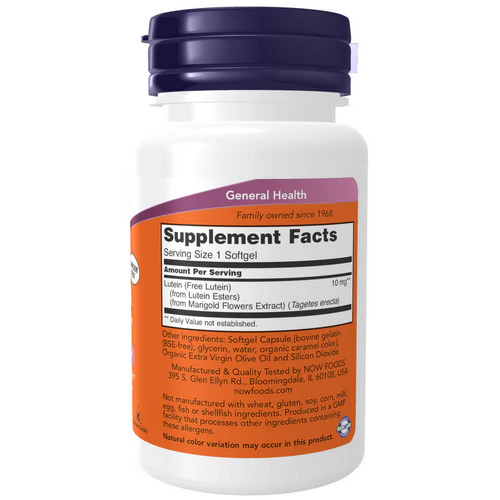 Now Foods, Lutein, 10 mg, 120 Sgels - Image 2