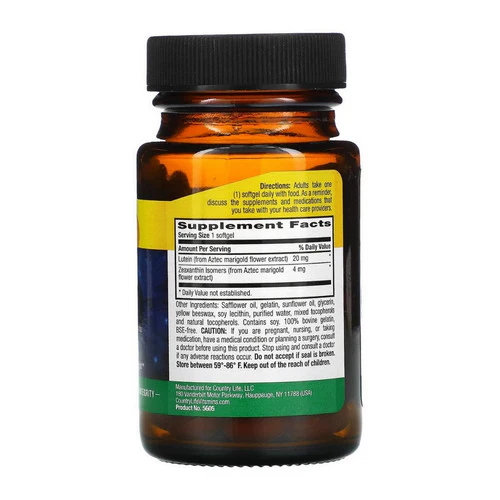 Country Life, Lutein, 20 MG, 60 Softgels - Image 2