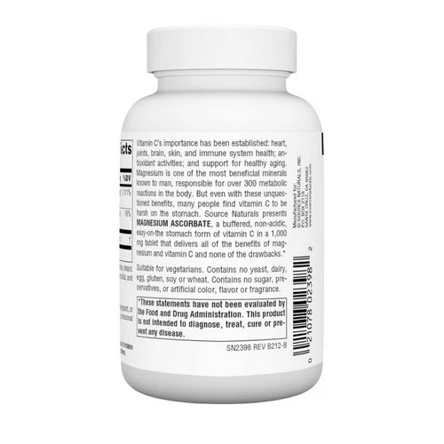 Source Naturals, Magnesium Ascorbate, 1000 MG, 60 tabs - Image 3