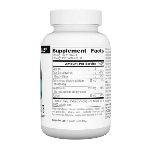 Source Naturals, Magnesium Bis-Glycinate, 60 tabs - Image 2