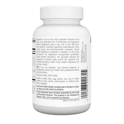Source Naturals, Magnesium Bis-Glycinate, 60 tabs - Image 3