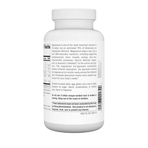 Source Naturals, Magnesium Bis-Glycinate, 120 tabs - Image 3