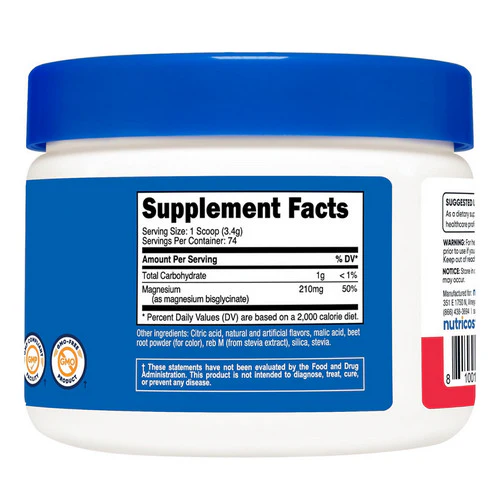 Nutricost, Magnesium Bisglycinate Fruit Punch, 250 Grams - Image 3