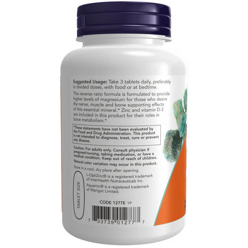 Now Foods, Magnesium & Calcium, 100 Tabs - Image 3