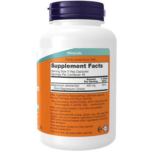 Now Foods, Magnesium Citrate, 120 Vcaps - Image 2