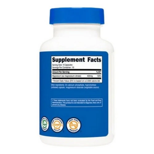 Nutricost, Magnesium Citrate, 420 Mg, 60 Caps - Image 2