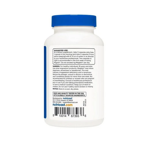 Nutricost, Magnesium L-Threonate Magtein, 2000 Mg, 120 Count - Image 3