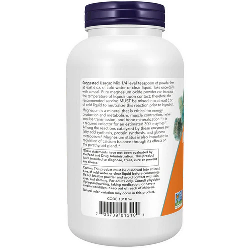 Now Foods, Magnesium Oxide Powder, 8 OZ - Image 3