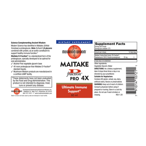 Maitake Mushroom Wisdom, Maitake D-Fraction Pro 4X, 2 OZ - Image 2