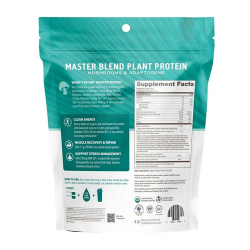 Om Mushrooms, Master Blend Unsweetened Protein, 484 Grams - Image 2