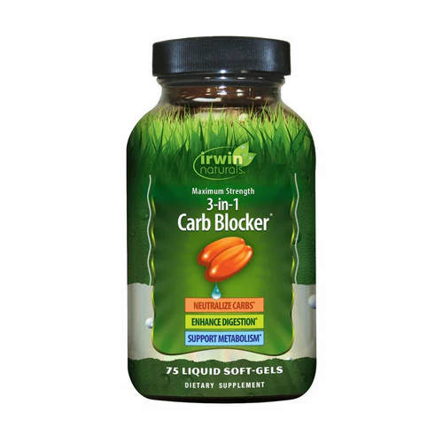 Irwin Naturals, Maximum Strength 3-in-1 Carb Blocker, 75 SoftGels