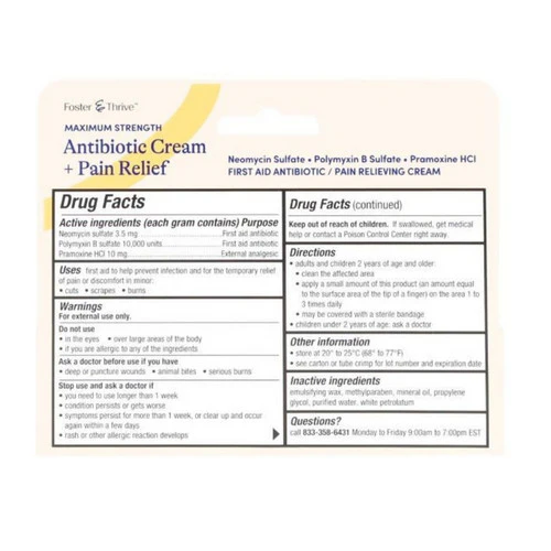 Foster And Thrive, Maximum Strength Antibiotic + Pain Relief, 0.5 Oz - Image 2