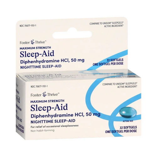Foster And Thrive, Maximum Strength Sleep-Aid, 50 Mg, 32 Softgels
