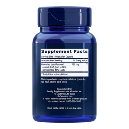 Life Extension, Decaffeinated Mega Green Tea Extract, 100 Veg Caps - Image 2