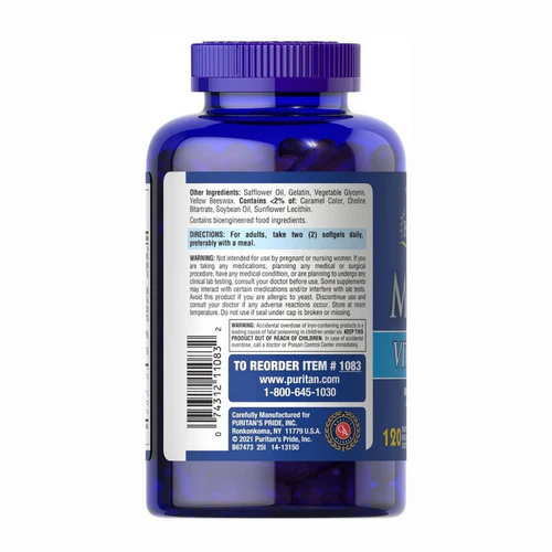 Puritan's Pride, Mega Vita Gel with Zinc, 120 Softgels - Image 2